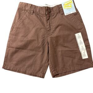 Nwt cat & Jack size 7 brown shorts with adjustable waistband and snap button